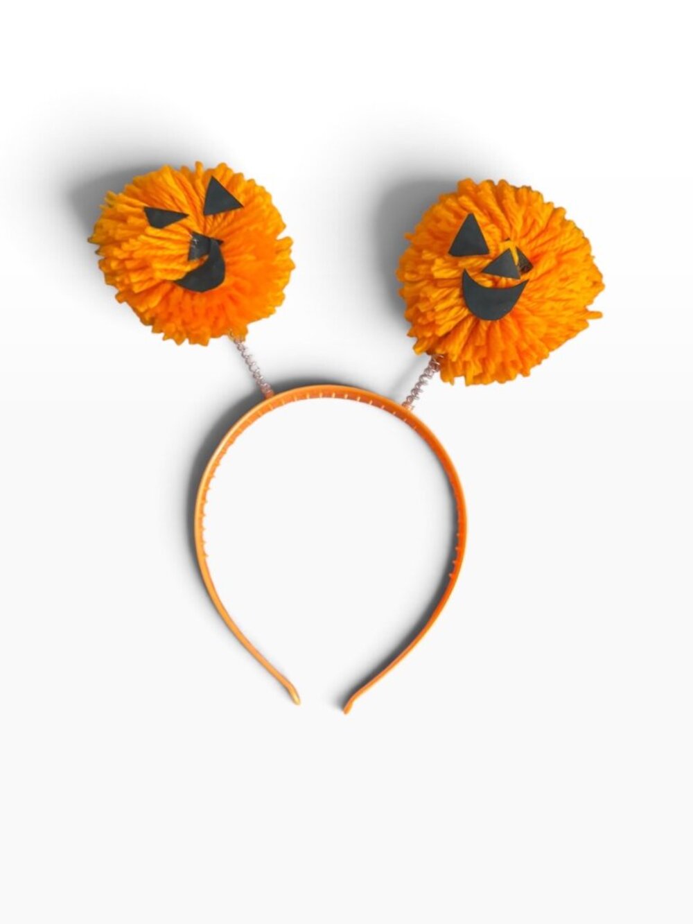 Halloween Pumpkin Pom-Pom Headband – Orange & Black – Spooky Fun Costume Accesso